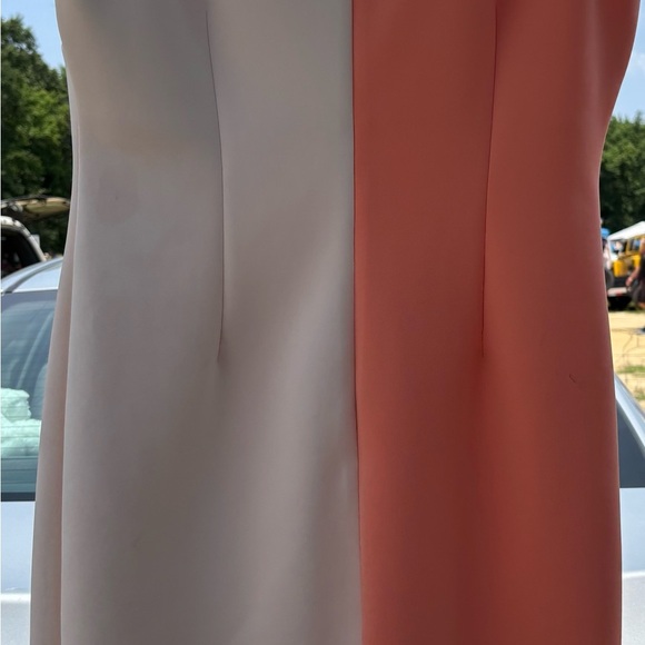 Calvin Klein Asymmetrical Sheath Dress in Cream and White - Picture 11 of 13